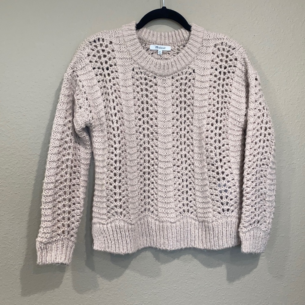 Madewell Windmere Pointelle Pullover Sweater, size M
